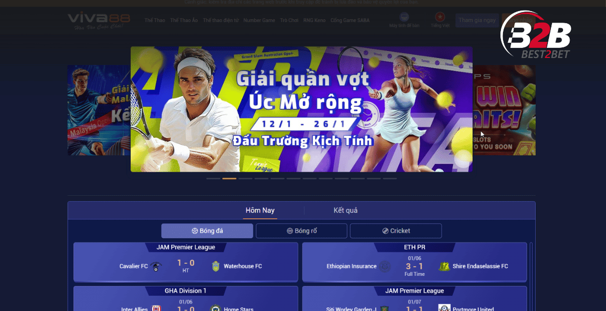 Viva88 – Huyền thoại trong làng cá cược thể thao